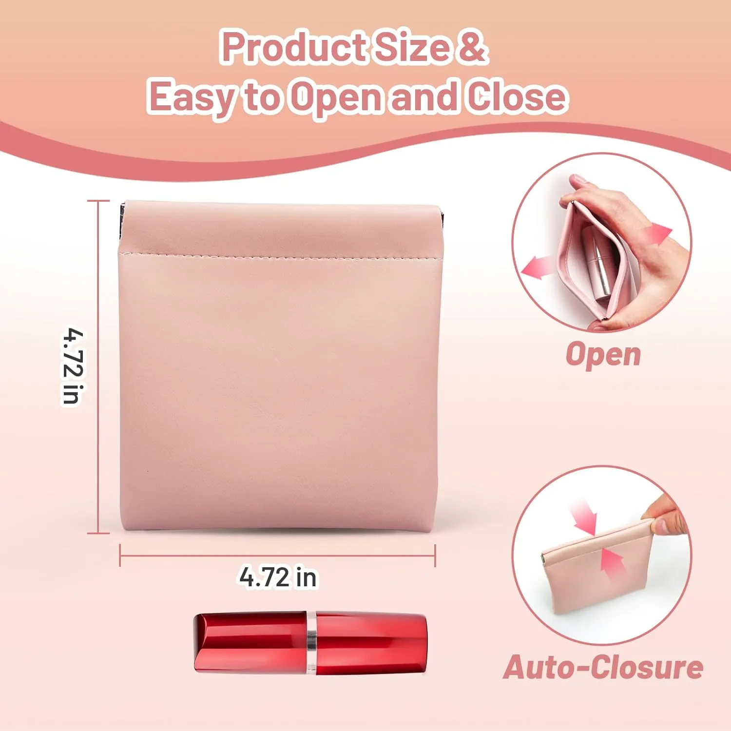 4.72″x4.72″ Small Pouches for Purse, 8PCS Cute Snap Closure Storages, Mini Organizer for Inside Large Makeup Bag, Organize Cosmetic, Lipstick, Jewelry, Coins in Women's Handbag/Tote/Travel