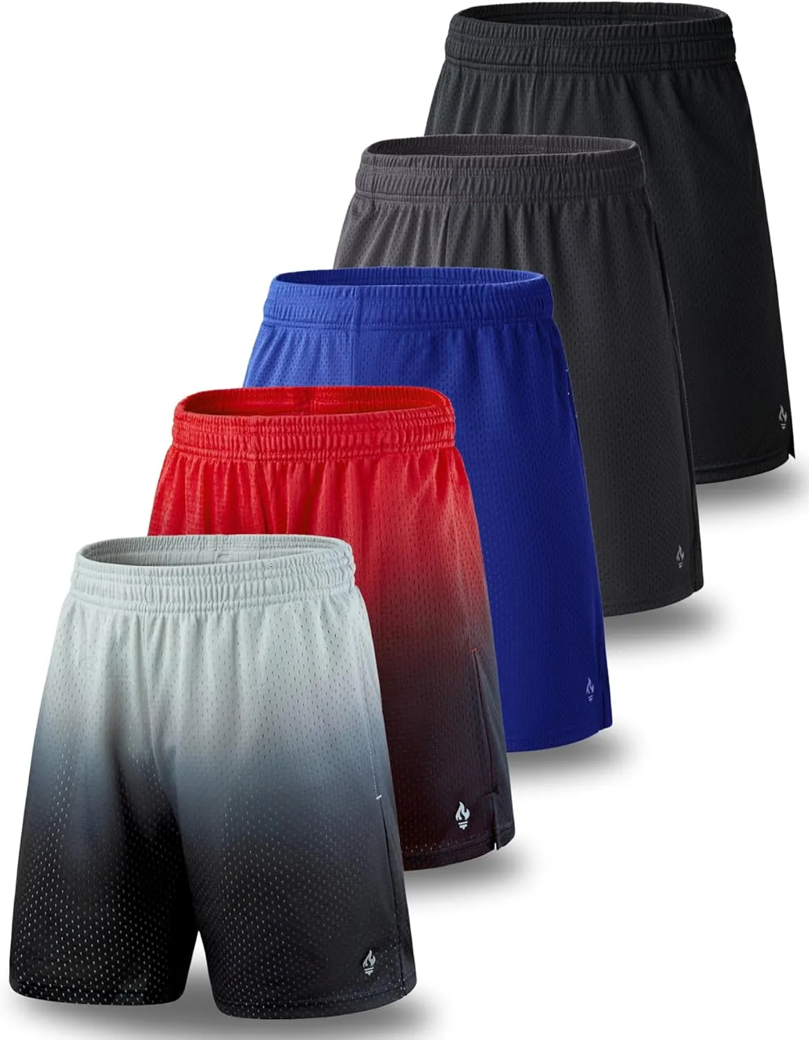 5 Pack Boys Athletic Shorts Mesh Basketball Youth Apparel Kids Sports Active Gear with Pockets
