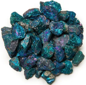 50 Pieces of Chalcopyrite Peacock Ore from Mexico - Avg. 1/2" - 1" - Raw Natural Crystals, Rocks, Stones for Wire Wrapping, Jewelry Making, Educational Specimens, Reiki