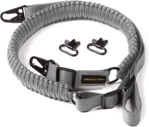 550 Paracord 2 Point Gun Sling for Rifles, Shotguns, Crossbows, Airsoft, with Easy Adjustable Strap, HK Clips, Swivels, US Patented Design