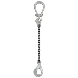 5/8" x 15' - Domestic Adjustable Single Leg Chain Sling with Crosby Self-Locking Hook - Grade 100