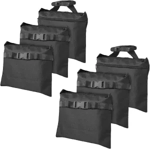 6 Packs Sand Bags - Heavy Duty SandBags for Backdrop Stand, SandBag for Weight, Weight Sand Bags with Zipper and Buckle Straps for Support Light Stand
