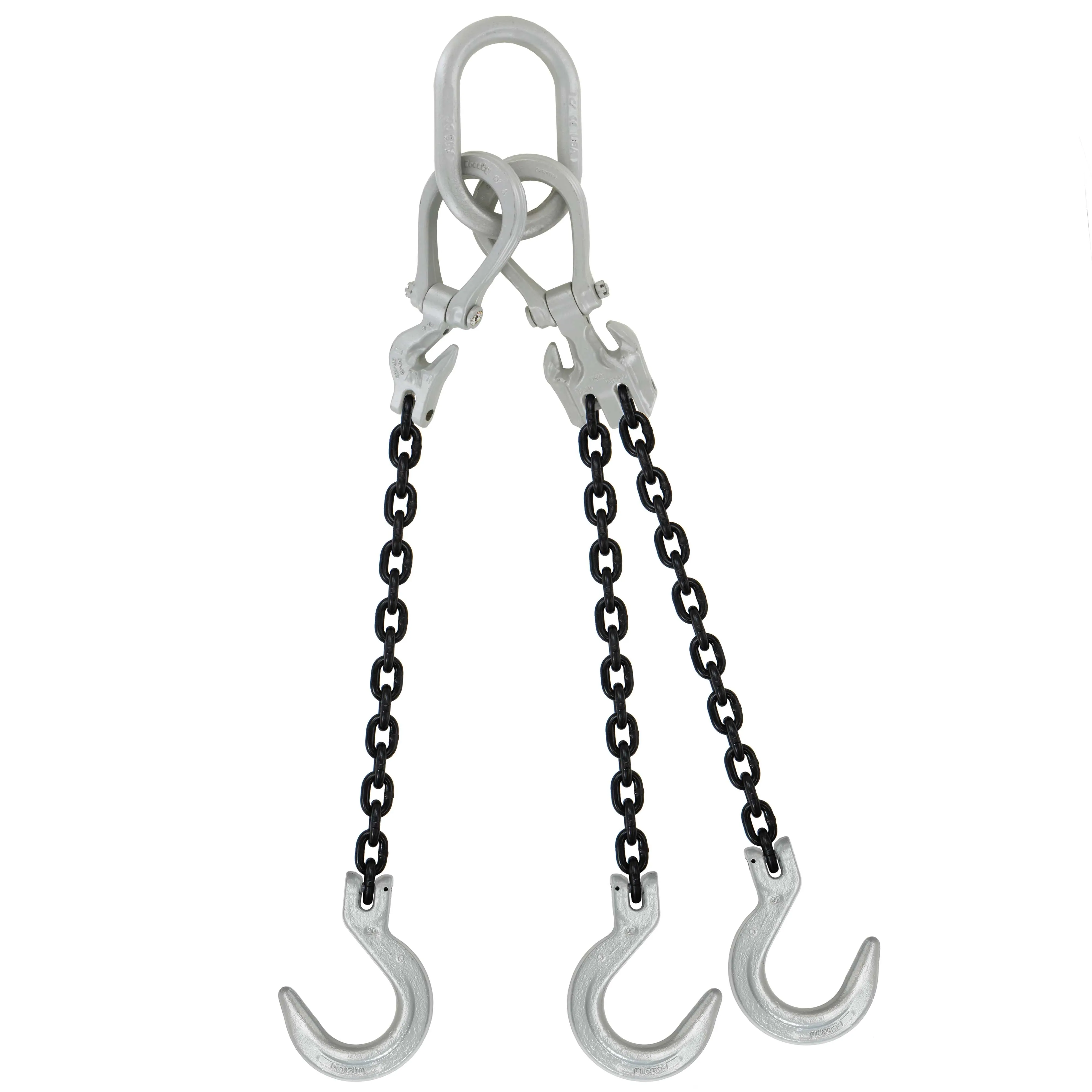 9/32" x 5' - Domestic Adjustable 3 Leg Chain Sling with Crosby Foundry Hooks - Grade 100
