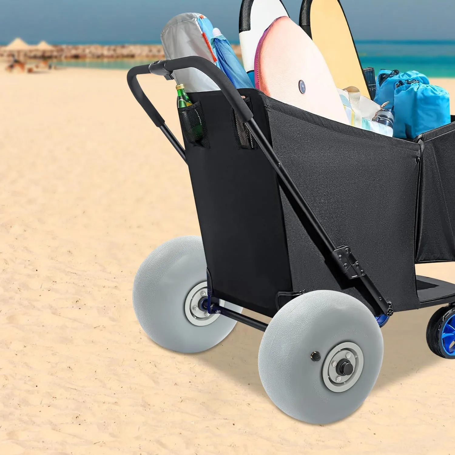 9" Balloon Beach Sand Tire, Replacement Sand Wheels 2Pcs Beach Cart Tires Grey for Beach Buggy Kayak Trolley Canoe Dolly