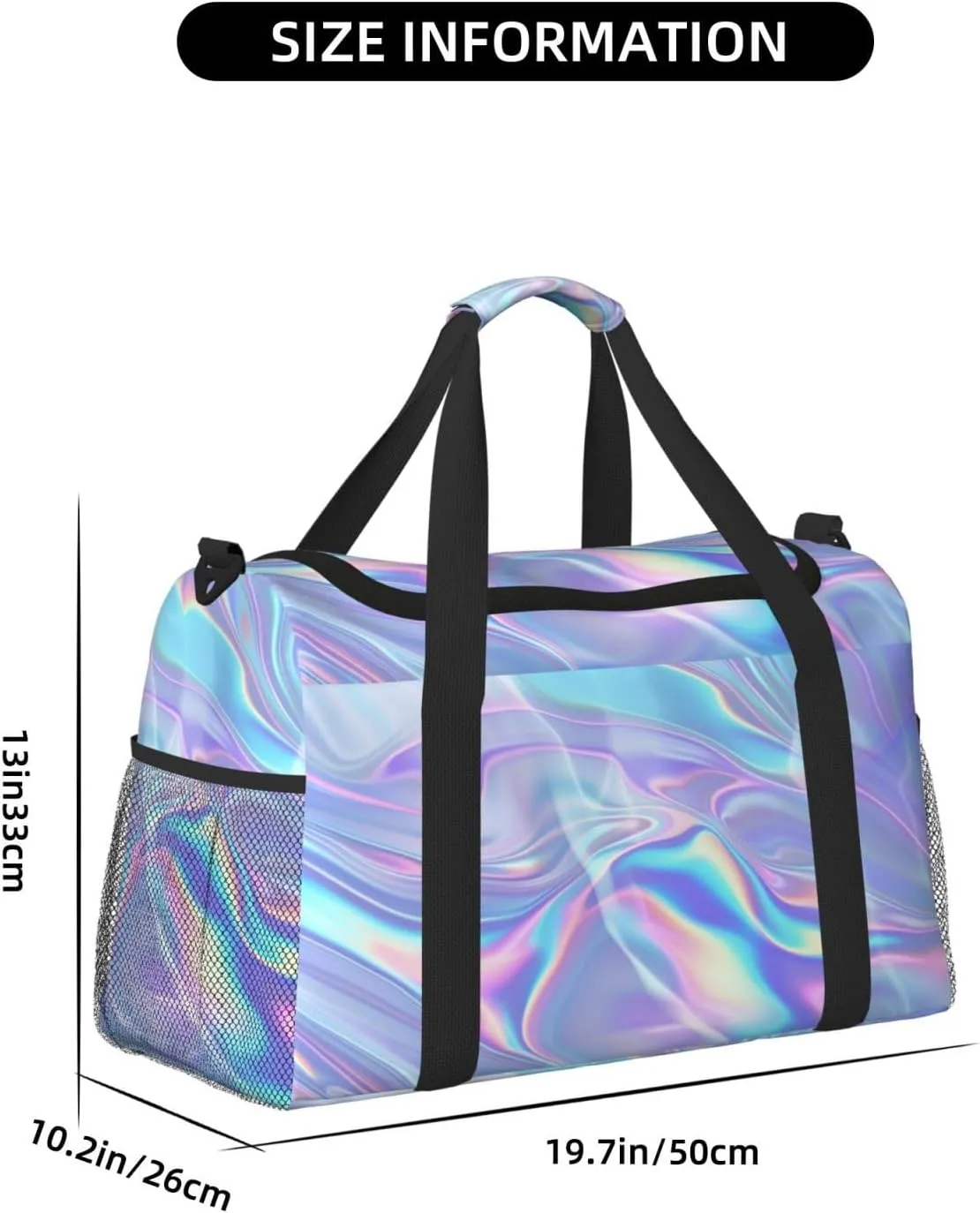 Abstract Flowing Liquid Duffle Bag Foldable Travel Tote Bag Carry On Large Weekender Overnight Bags Waterproof Gym Bag For Women Men