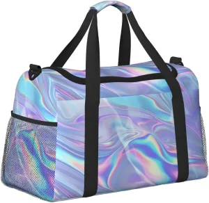 Abstract Flowing Liquid Duffle Bag Foldable Travel Tote Bag Carry On Large Weekender Overnight Bags Waterproof Gym Bag For Women Men