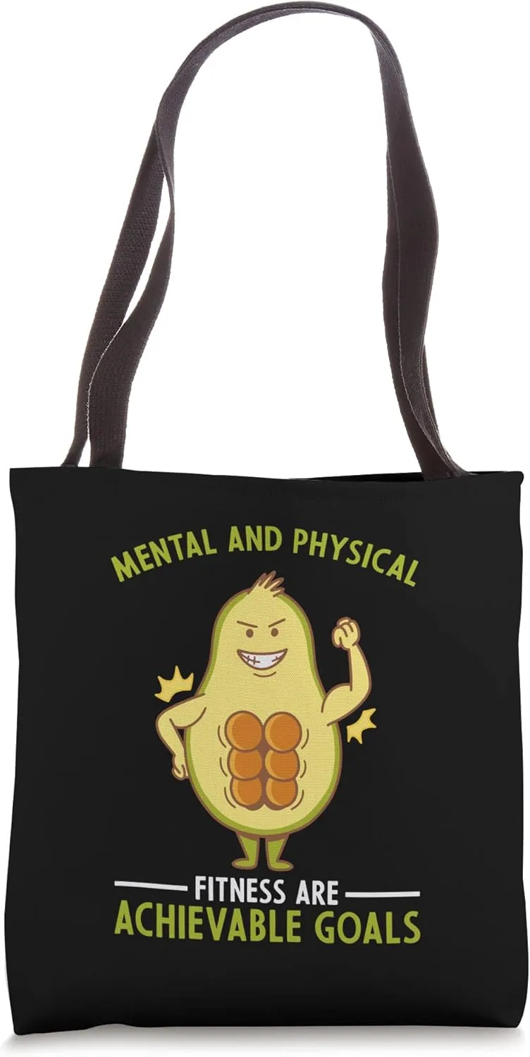 Achievable Goals Mental and Physical Fitness Gym Motivation Tote Bag