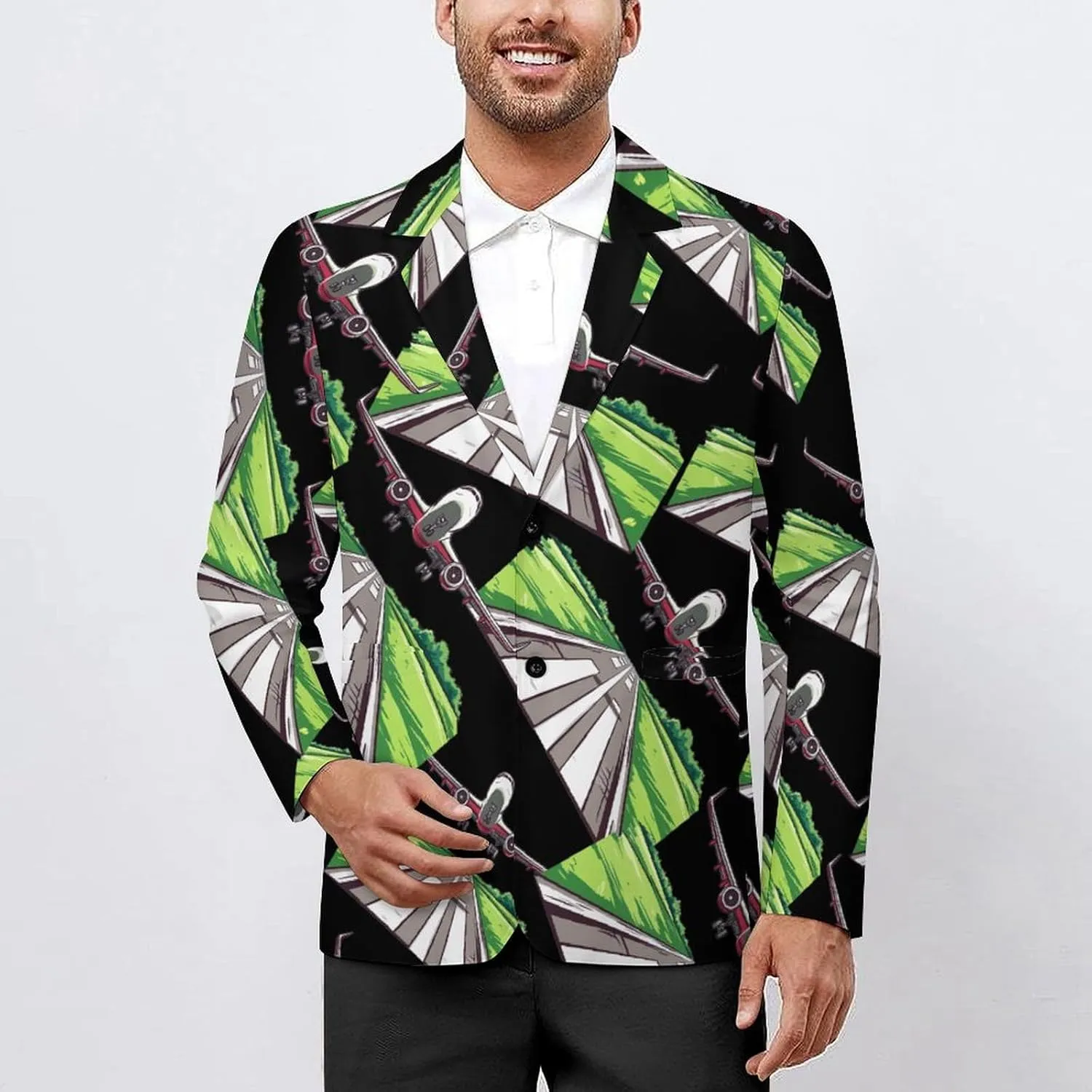 Airplane Aviation Aviator Flight Pilot Mens Suit Jacket Lapel Blazer Lightweight Business Sports Coats for Wedding Party