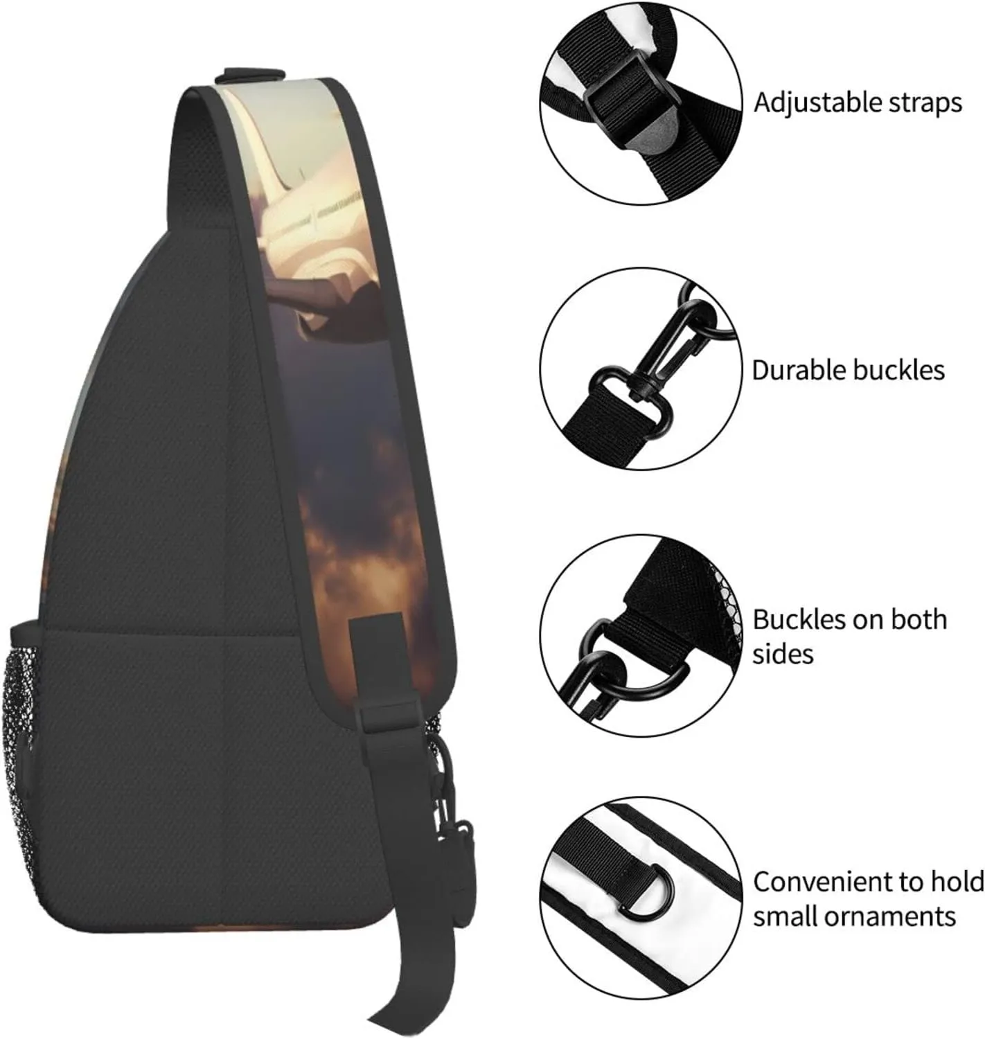 Airplane Outdoor Cross-body Shoulder Bag, Unisex Backpack For Women Men Young Hiking Travel