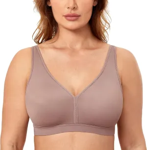 AISILIN Women's Plus Size Wireless Bra Support Comfort Full Coverage Unlined No Underwire Smooth