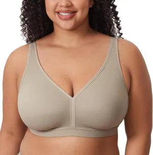 AISILIN Women's Plus Size Wireless Bra Support Comfort Full Coverage Unlined No Underwire Smooth