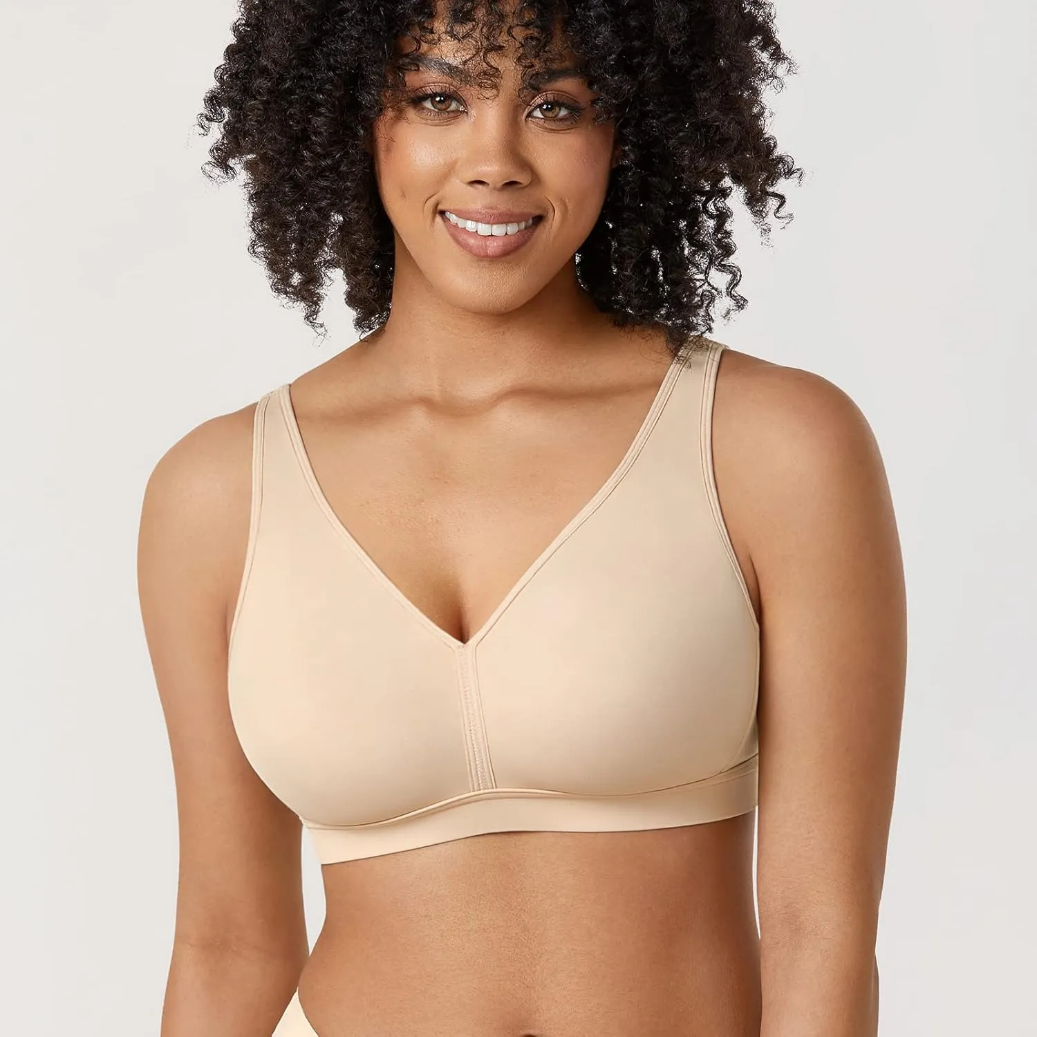 AISILIN Women's Plus Size Wireless Bra Support Comfort Full Coverage Unlined No Underwire Smooth