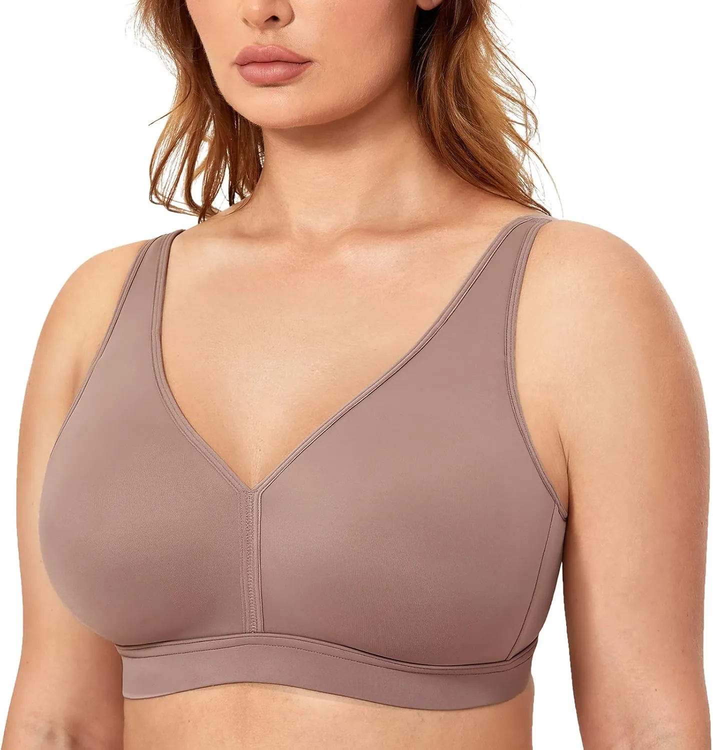 AISILIN Women's Plus Size Wireless Bra Support Comfort Full Coverage Unlined No Underwire Smooth
