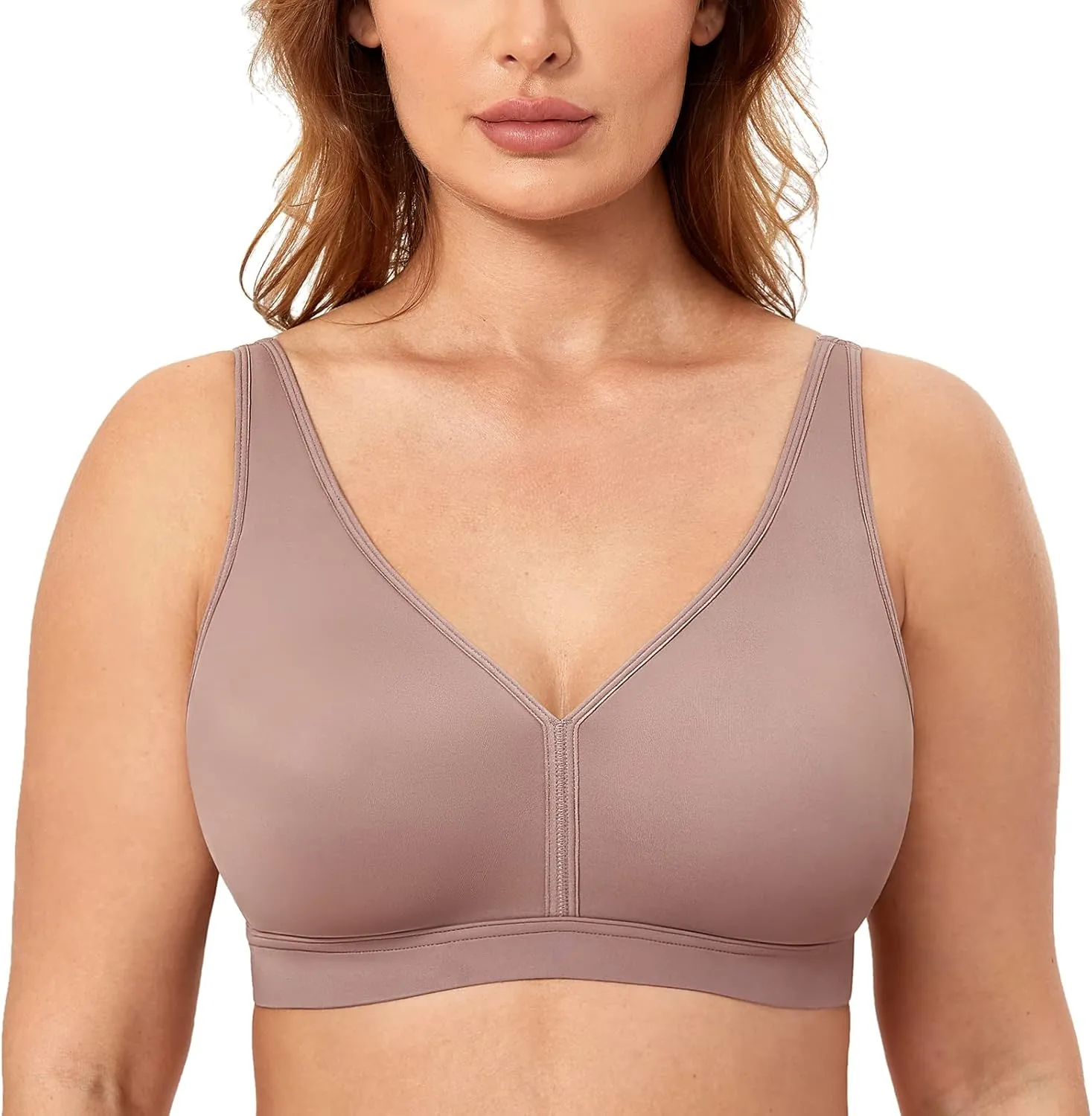 AISILIN Women's Plus Size Wireless Bra Support Comfort Full Coverage Unlined No Underwire Smooth
