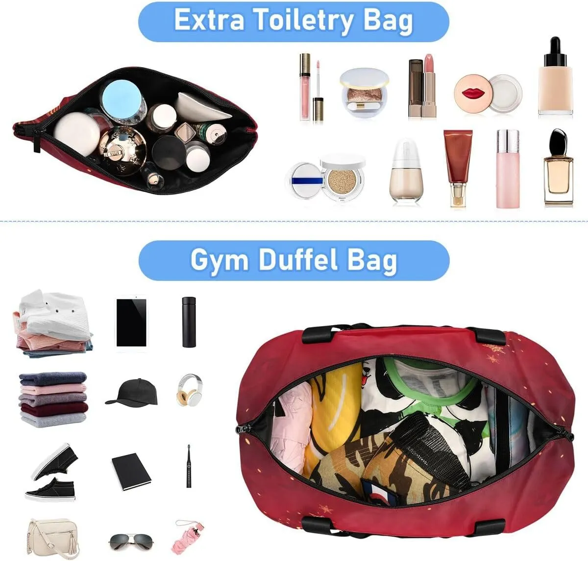 ALAZA Beautiful Christmas Tree Snowflake Travel Duffel Bag with Shoe Compartment Tote Bag Weekender Overnight Bag with Wet Pocket for Travel,Gym,Yoga,Swimming