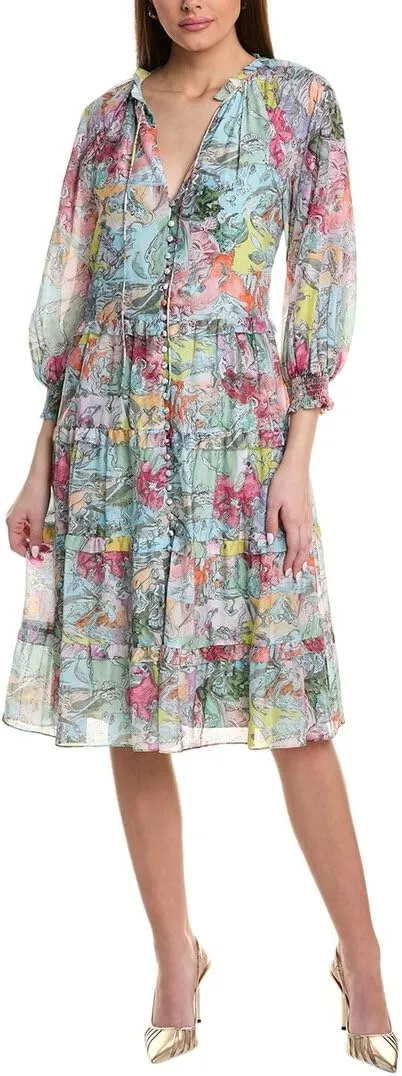 alice   olivia Layla Tiered Midi Dress