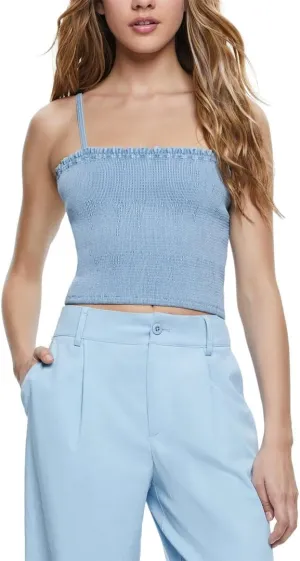 alice   olivia Penelope Smocked Denim Top
