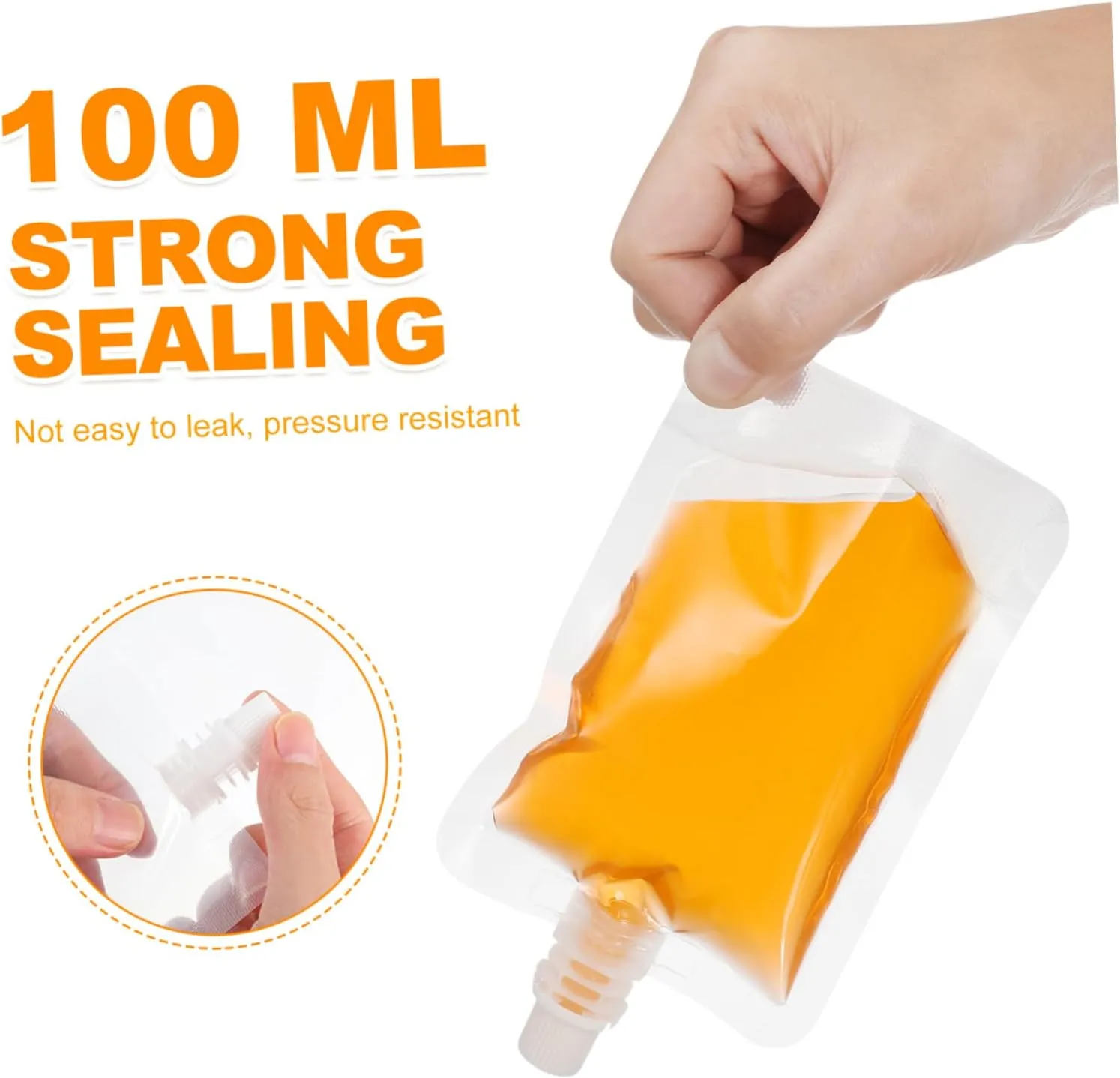 Alipis 6sets Concealable Drinking Flask Bags 100ml Flask Pouches Tap Leak Proof for Cruise Beach Travel 50pcs*6