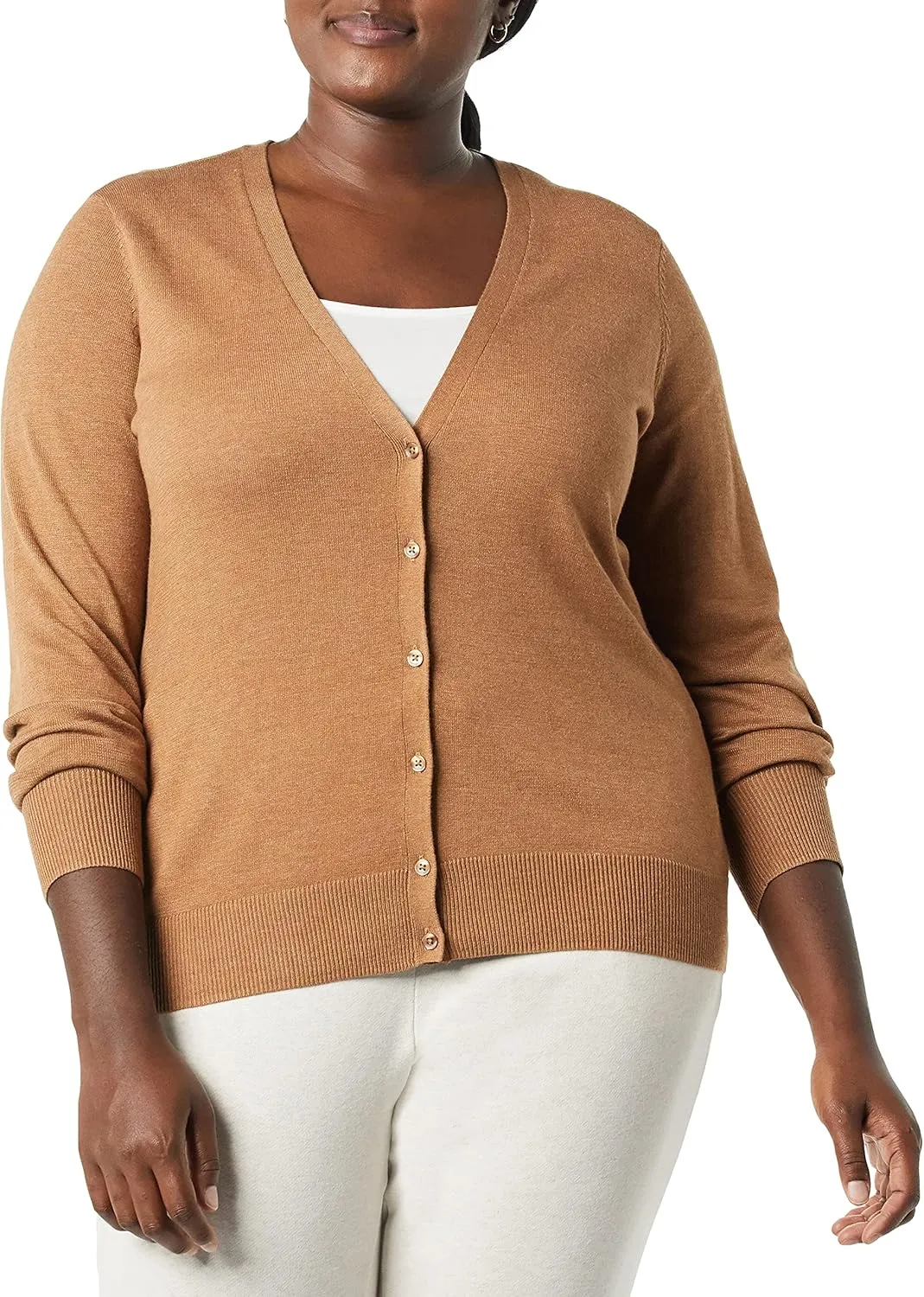 Amazon Essentials Women's Lightweight V-Neck Cardigan Sweater (Available in Plus Size)