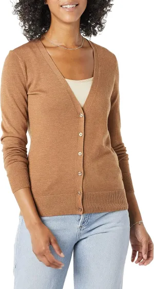 Amazon Essentials Women's Lightweight V-Neck Cardigan Sweater (Available in Plus Size)