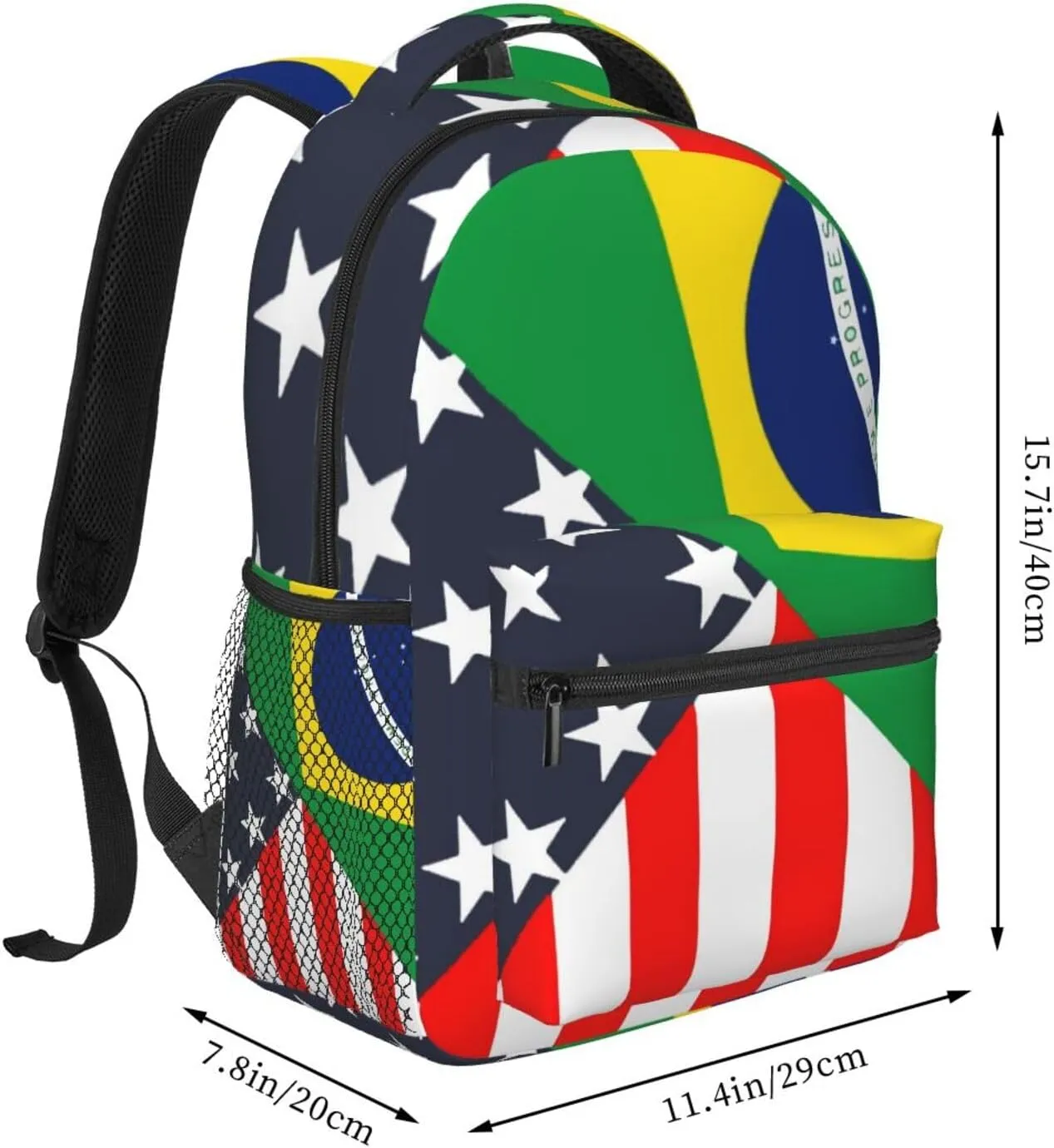 American Brazilian Flag Personalized Backpack Laptop Backpack Sports Travel Shoulder bag Light casual backpack
