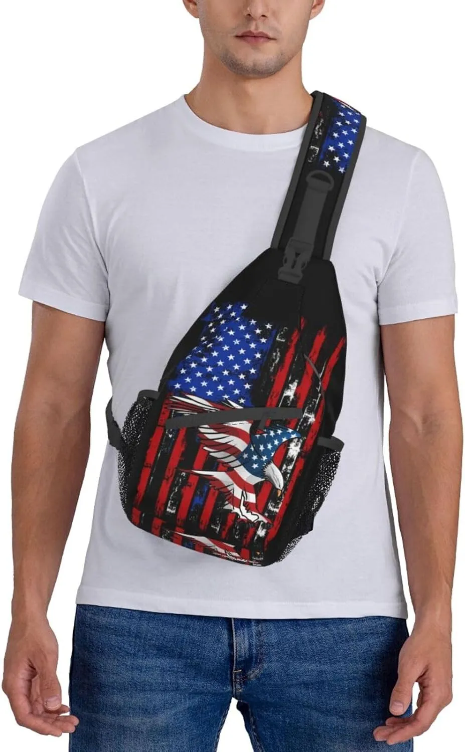 American Flag Shoulder Bag American Sling Backpack Daypack Casual Backpack Hiking Bag America Backpack Bag