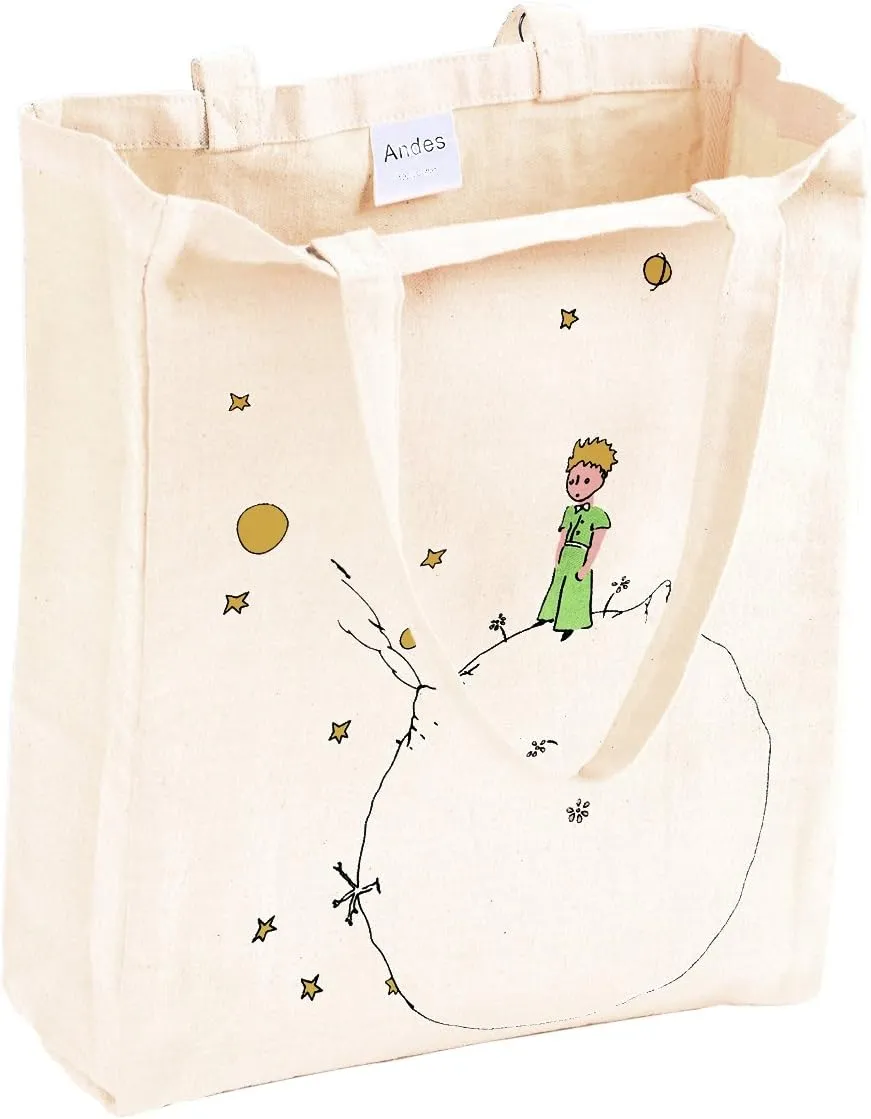Andes Heavy Duty Flat-Bottom Canvas Tote Bag with Side Pockets - Aesthetic Handmade from 12oz 100% Cotton, Reusable & Durable