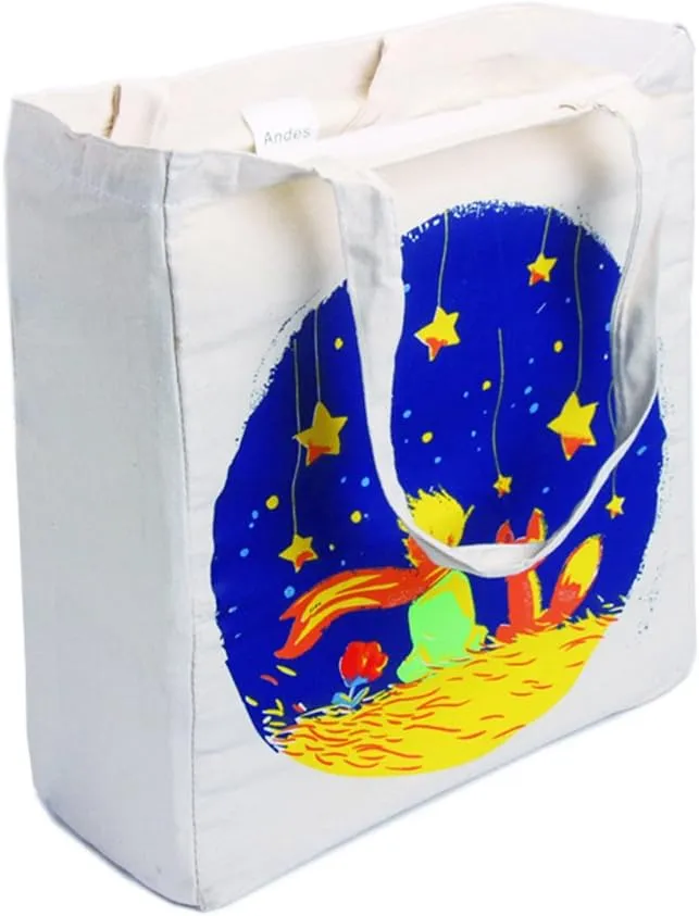Andes Heavy Duty Flat-Bottom Canvas Tote Bag with Side Pockets - Aesthetic Handmade from 12oz 100% Cotton, Reusable & Durable