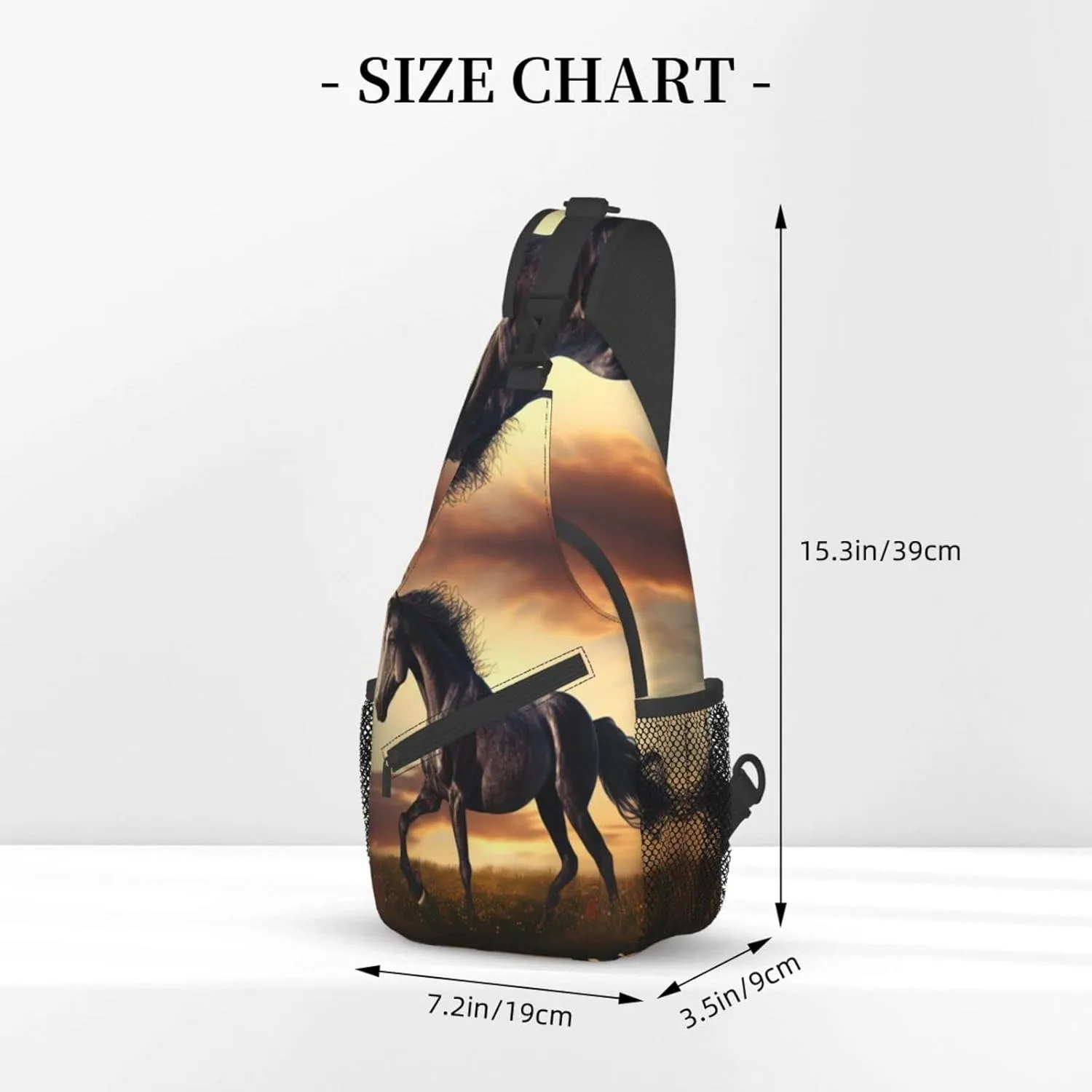 Animal Horse Outdoor Cross-body Shoulder Bag, Unisex Backpack For Women Men Young Hiking Travel