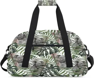 Animal Koala Gym Duffel Bag for Men Women Palm Trees Sports Tote Bag with Adjustable Shoulder Strap for Dance Gymnastics Traveling Outdoor Camping Overnight Stay