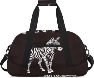 Animal Zebra Gym Duffel Bag for Men Women Cartoon Pattern Sports Tote Bag with Adjustable Shoulder Strap for Dance Gymnastics Traveling Outdoor Camping Overnight Stay