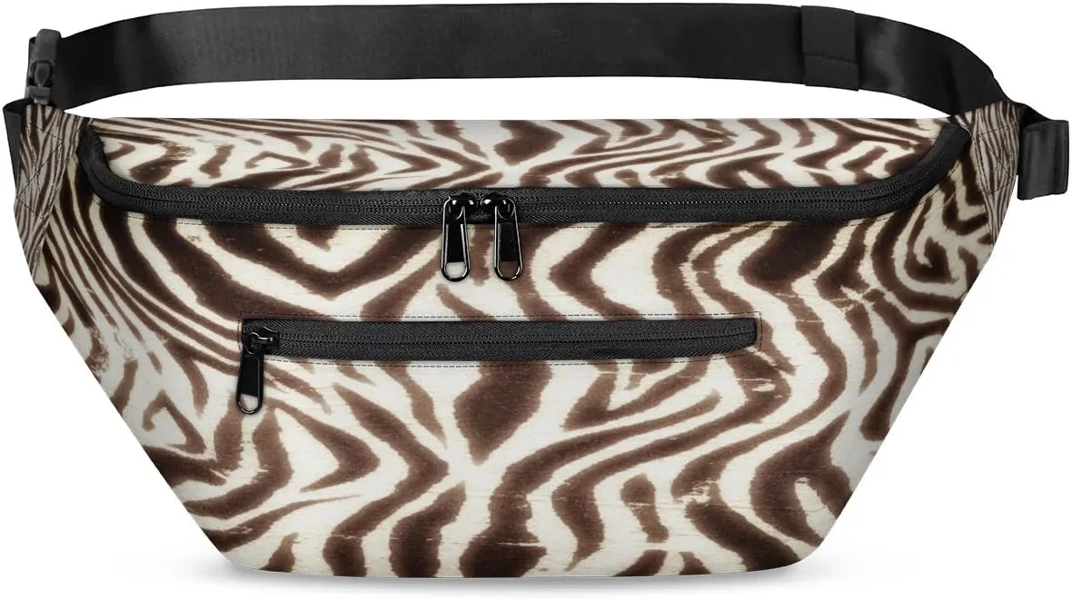 Animal Zebra Paint Crossbody Sling Bag for Women Men Crossbody Backpack with 4 Zipper Pockets Fanny Pack Shoulder Casual Daypack for Travel Running Hiking Cycling