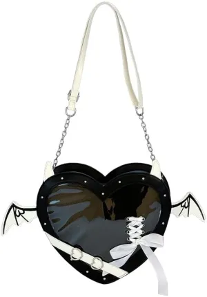 Anime Heart Ita-Bag Crossbody Purse Kawaii Lolita Japanese JK Handbag Cute Adjustable Strap Daily Cosplay Shoulder Bag