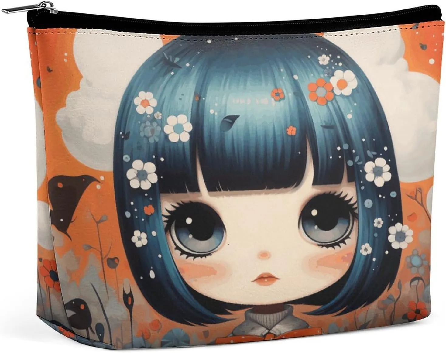 Anime Pictures Travel Makeup Bag Large Toiletry Bag for Women Waterproof Cosmetic Bags for Purse Portable Makeup Organizer Bags Cute Zipper Pouch Cosmetic Pouch Funny Travel Makeupbag