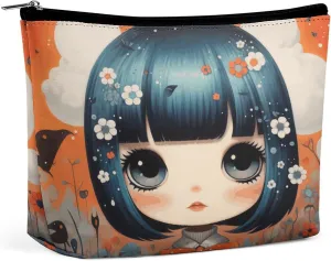 Anime Pictures Travel Makeup Bag Large Toiletry Bag for Women Waterproof Cosmetic Bags for Purse Portable Makeup Organizer Bags Cute Zipper Pouch Cosmetic Pouch Funny Travel Makeupbag
