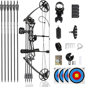 Archery Ready to Hunt Compound Bow Package for Adults and Teens,25"-31" Draw Length,0-70 Lbs Draw Weight Adjustable,up to 320 fps,Made in USA,Lightweight Design P3 Bow,2025 New