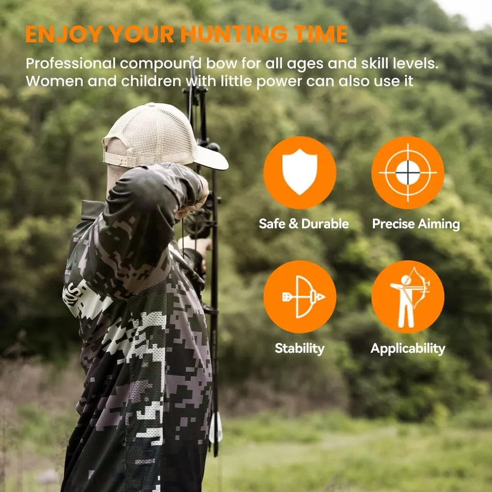Archery Ready to Hunt Compound Bow Package for Adults and Teens,25"-31" Draw Length,0-70 Lbs Draw Weight Adjustable,up to 320 fps,Made in USA,Lightweight Design P3 Bow,2025 New