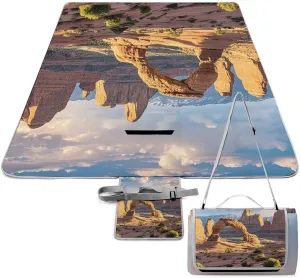 Arches National Park Picnic Blanket Outdoor, Oversized Beach Blanket, Foldable Lightweight Waterproof Sand Cushion Suitable for Beaches, Camping Grasslands Mat