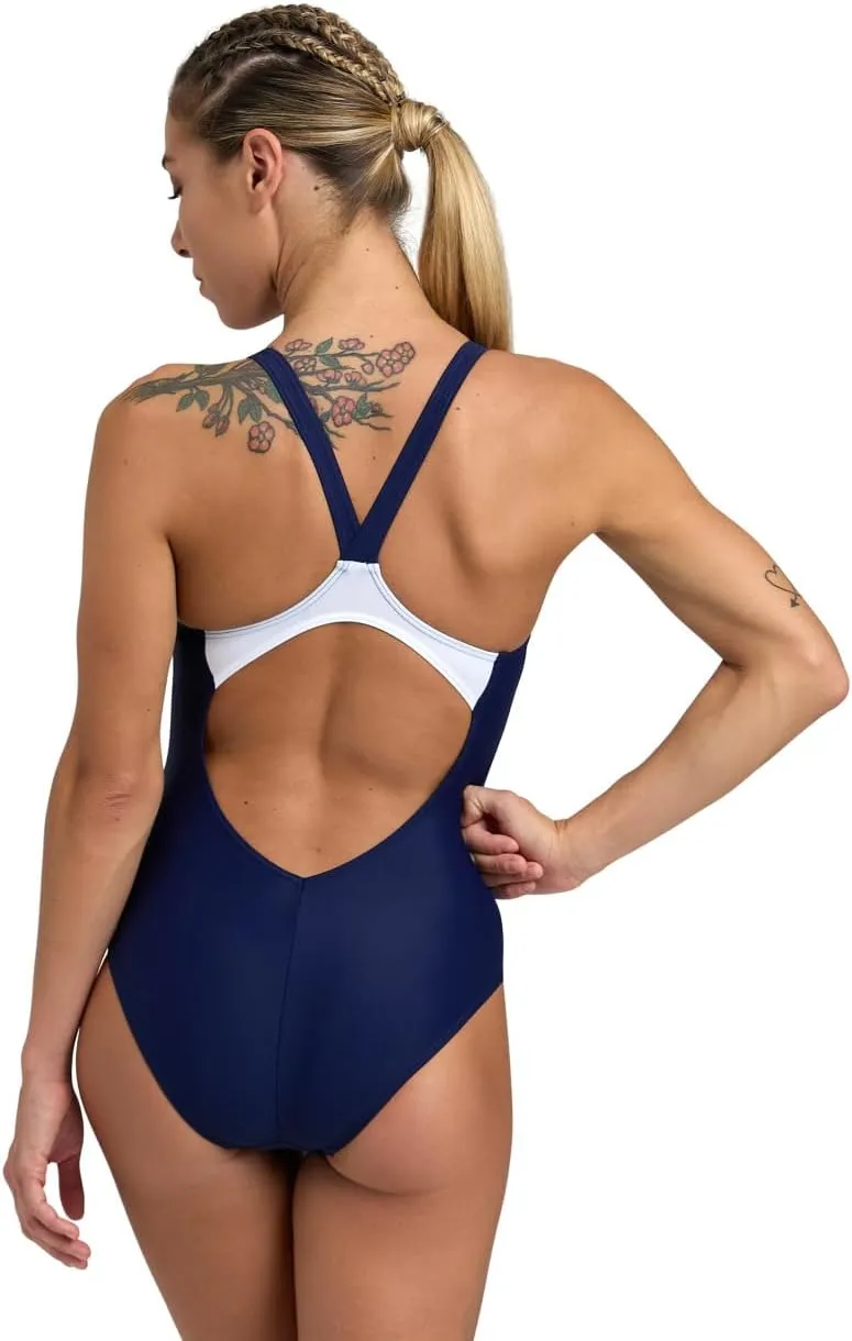 ARENA Feel Women's Threefold V Back Swimsuit Stretchy One Piece Stylish Bathing Suit
