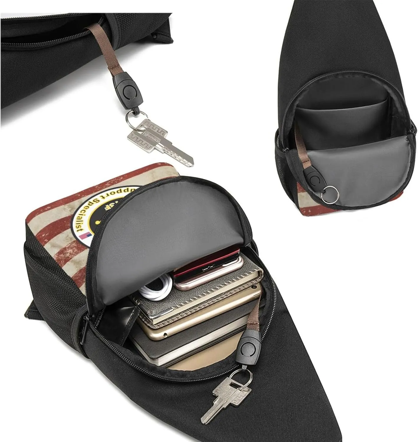 Army MOS 13F Fire Support Specialist Sling Bag Crossbody Backpack Shoulder Casual Daypack Bags for Men