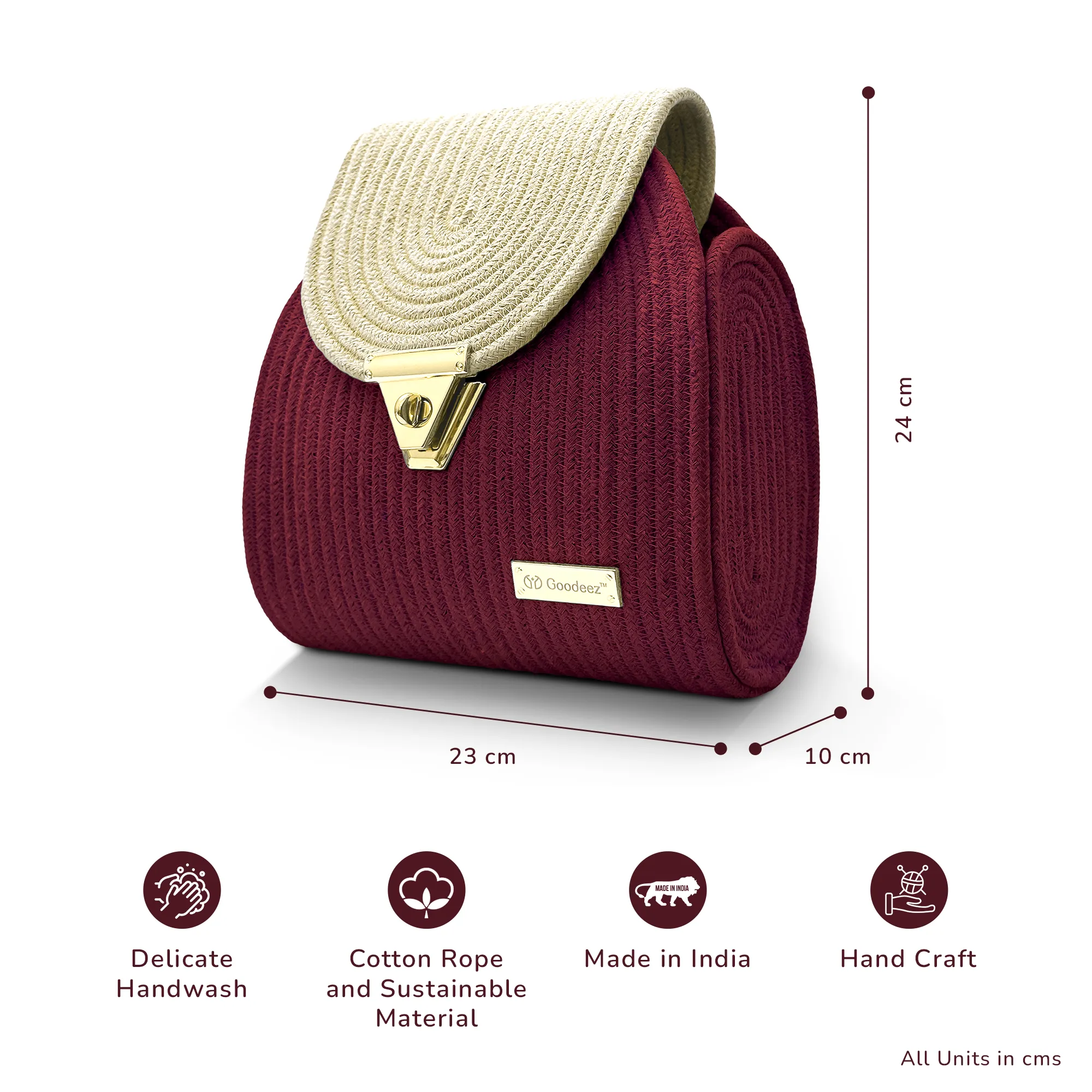 Artistic Sling Bag in Maroon