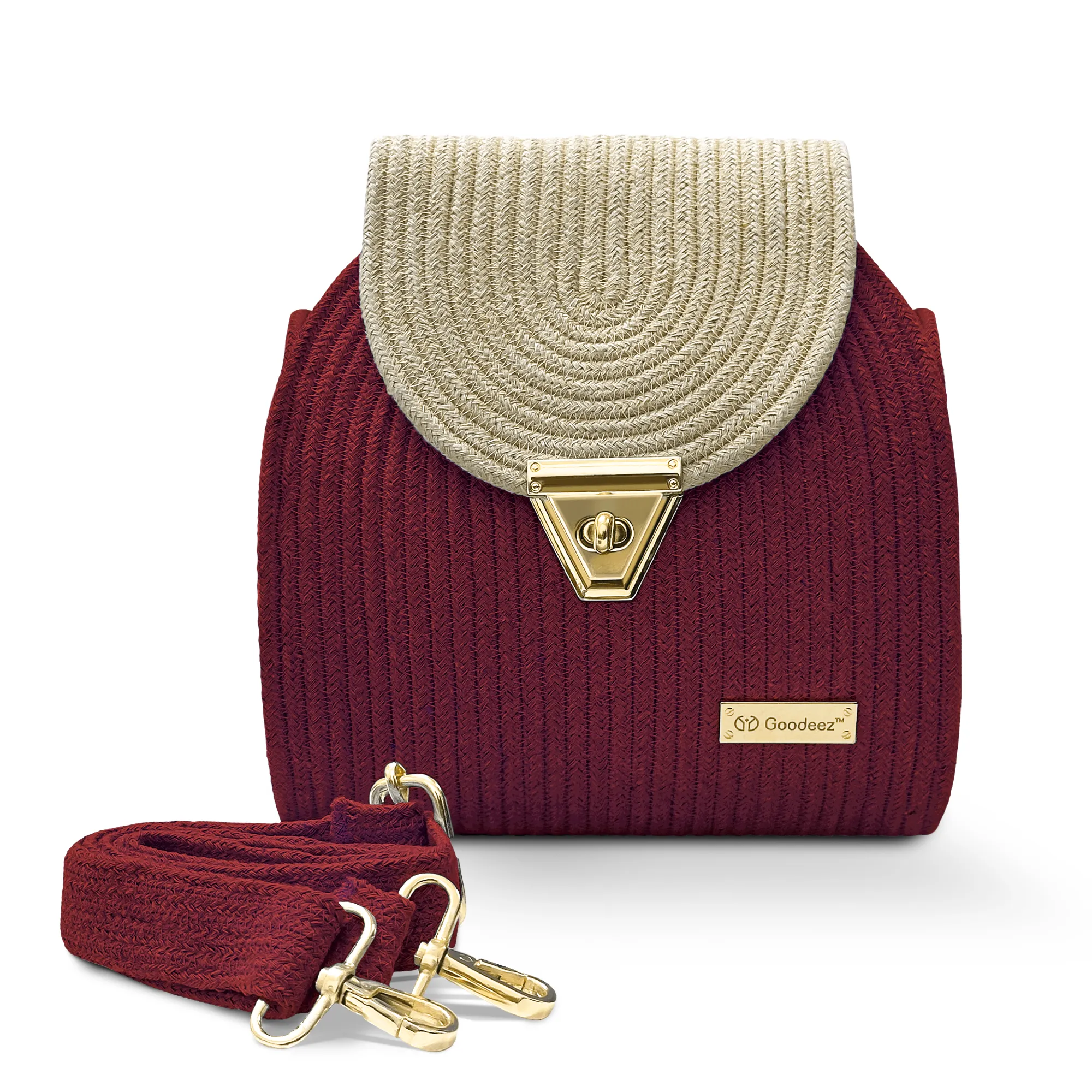 Artistic Sling Bag in Maroon
