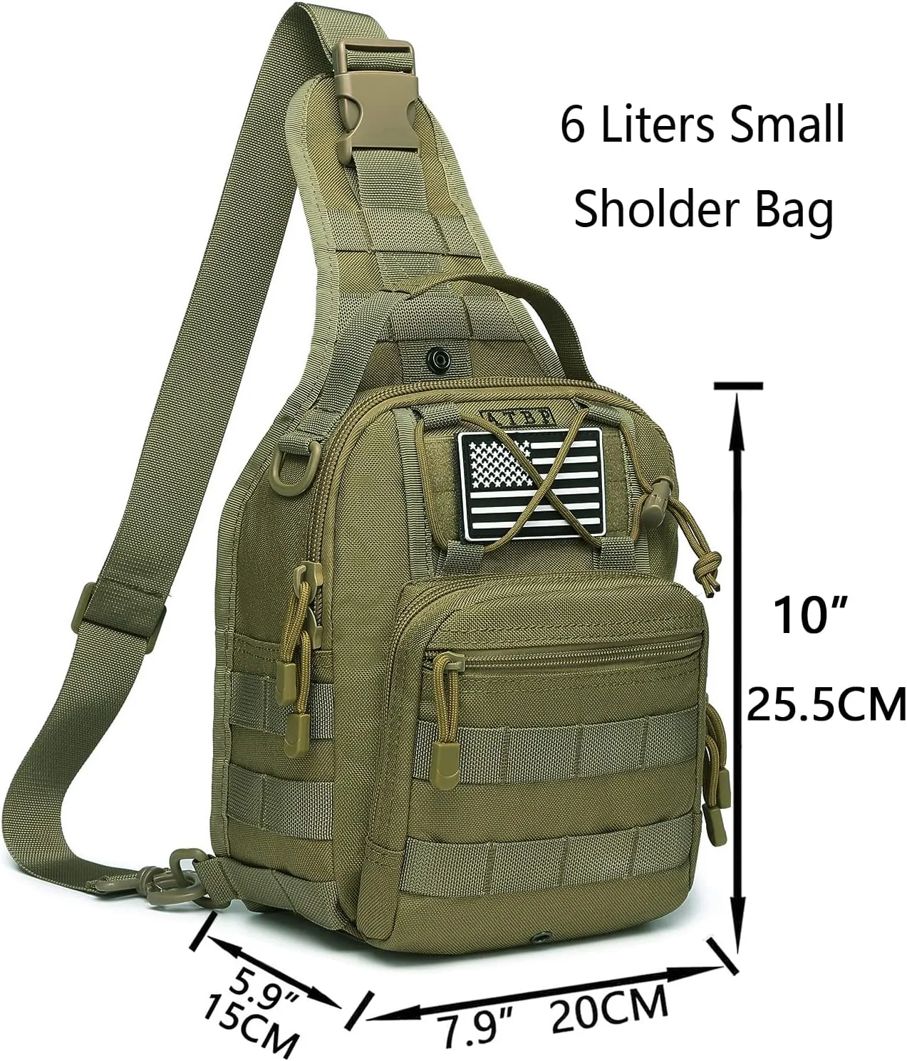 ATBP Small Tactical Sling Backpack Bag Holster One Over Shoulder Bag Pack Men With Universal Holster