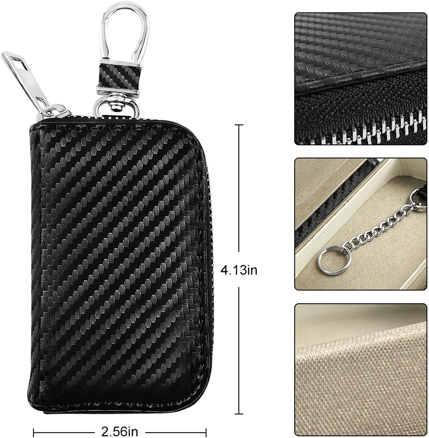 AtfArt Single Lock Faraday Box for Car Keys and Faraday Bags for Car Key Fob Protector RFID Key & Carbon Fiber Signal Blocker Pouch for Car Key Theft Prevention(Single Lock Box Car Key Case)