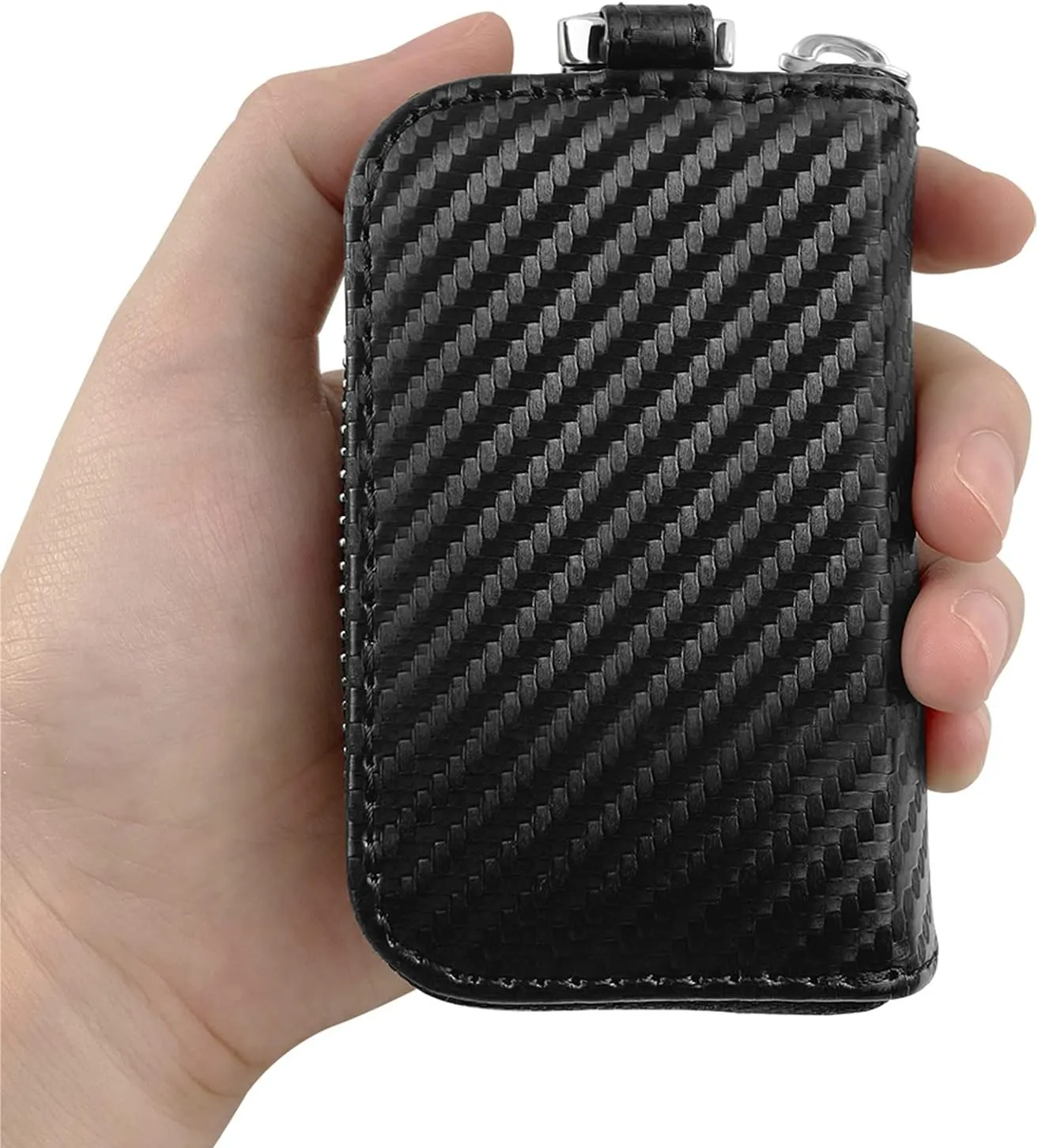 AtfArt Single Lock Faraday Box for Car Keys and Faraday Bags for Car Key Fob Protector RFID Key & Carbon Fiber Signal Blocker Pouch for Car Key Theft Prevention(Single Lock Box Car Key Case)