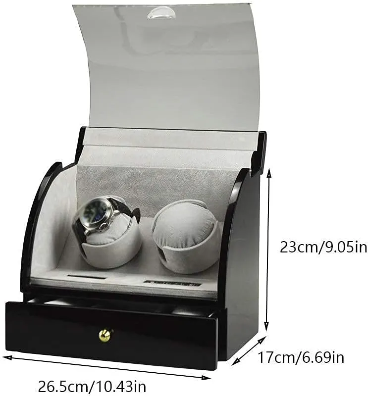 Automatic Watch Winder,Double Watch Winder, Wood Shell Piano Paint Exterior Led Touch Screen, Quite Motors, 5 Rotation Modes Watches Watch Winder Beautiful Home,A