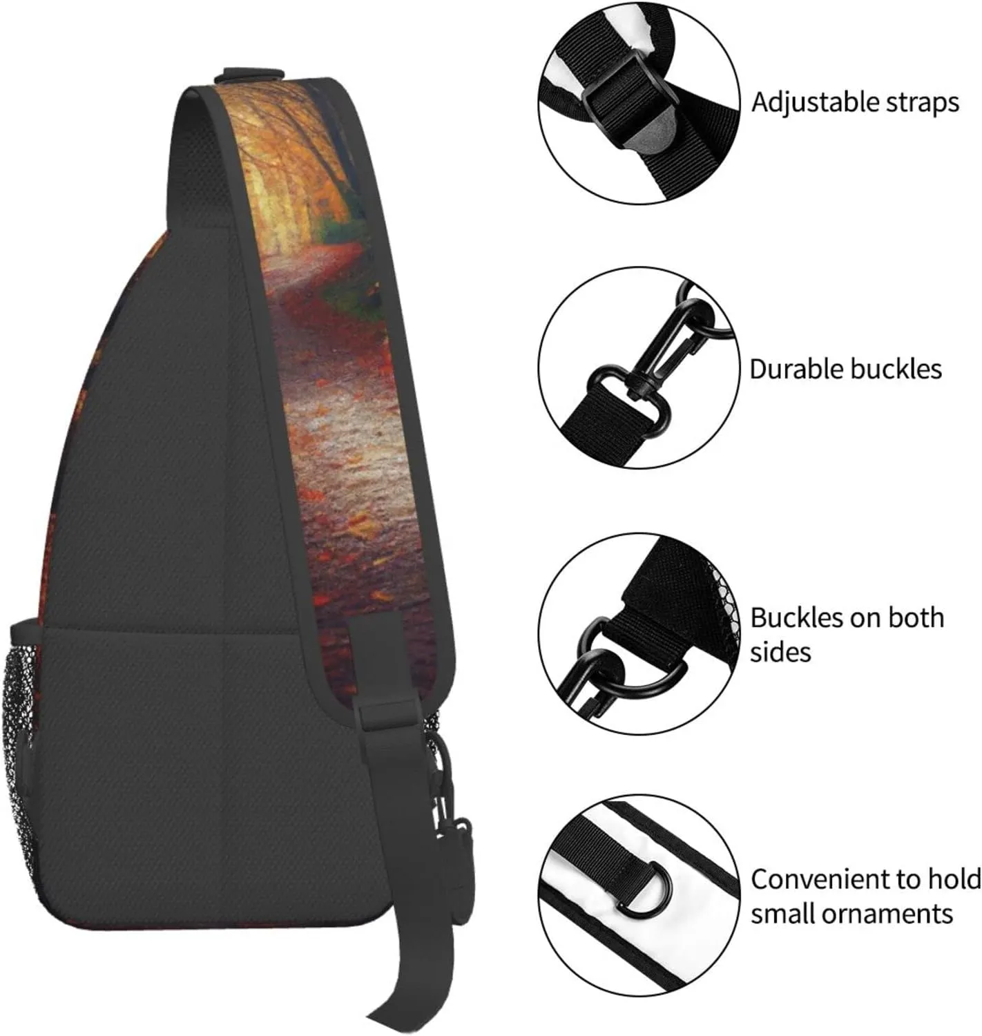 Autumn Forest Trees Outdoor Cross-body Shoulder Bag, Unisex Backpack For Women Men Young Hiking Travel