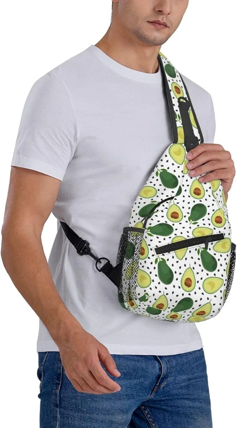Avocado Crossbody Sling Bag For Women Men Cute Chest Bag Shoulder Bag Sling Backpack Casual Sport Daypack For Travel Hiking