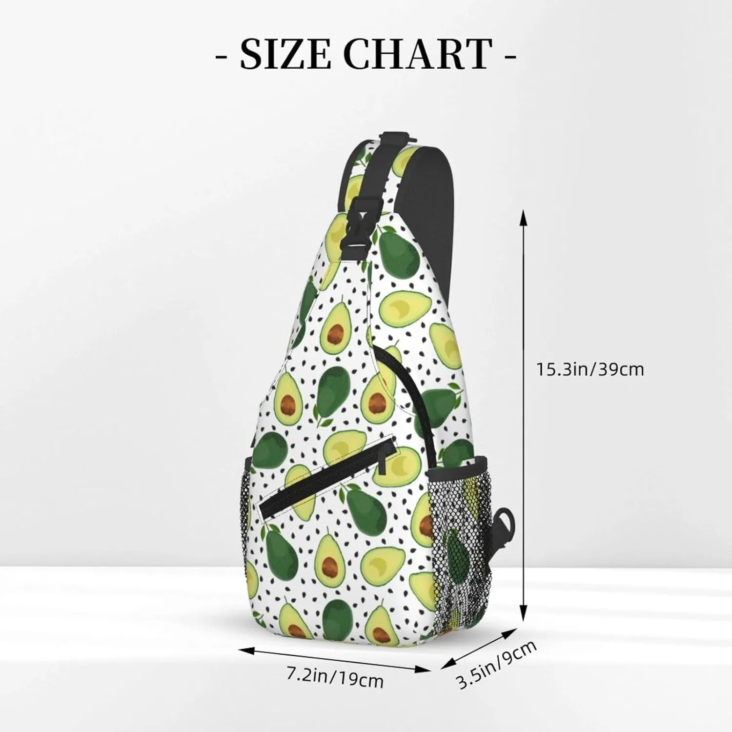 Avocado Crossbody Sling Bag For Women Men Cute Chest Bag Shoulder Bag Sling Backpack Casual Sport Daypack For Travel Hiking
