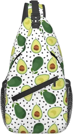 Avocado Crossbody Sling Bag For Women Men Cute Chest Bag Shoulder Bag Sling Backpack Casual Sport Daypack For Travel Hiking